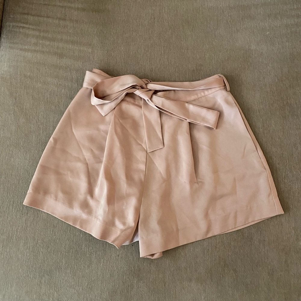 Londyn Satin Shorts in Nude